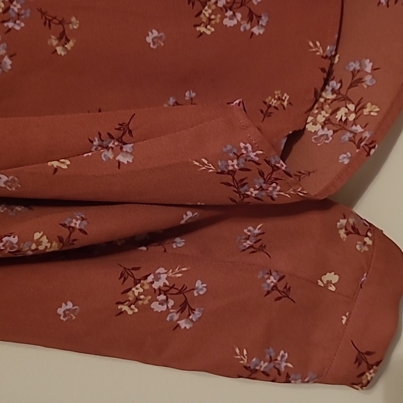 41 Hawthorne dark terra cotta floral blouse SZ S - Picture 2 of 7